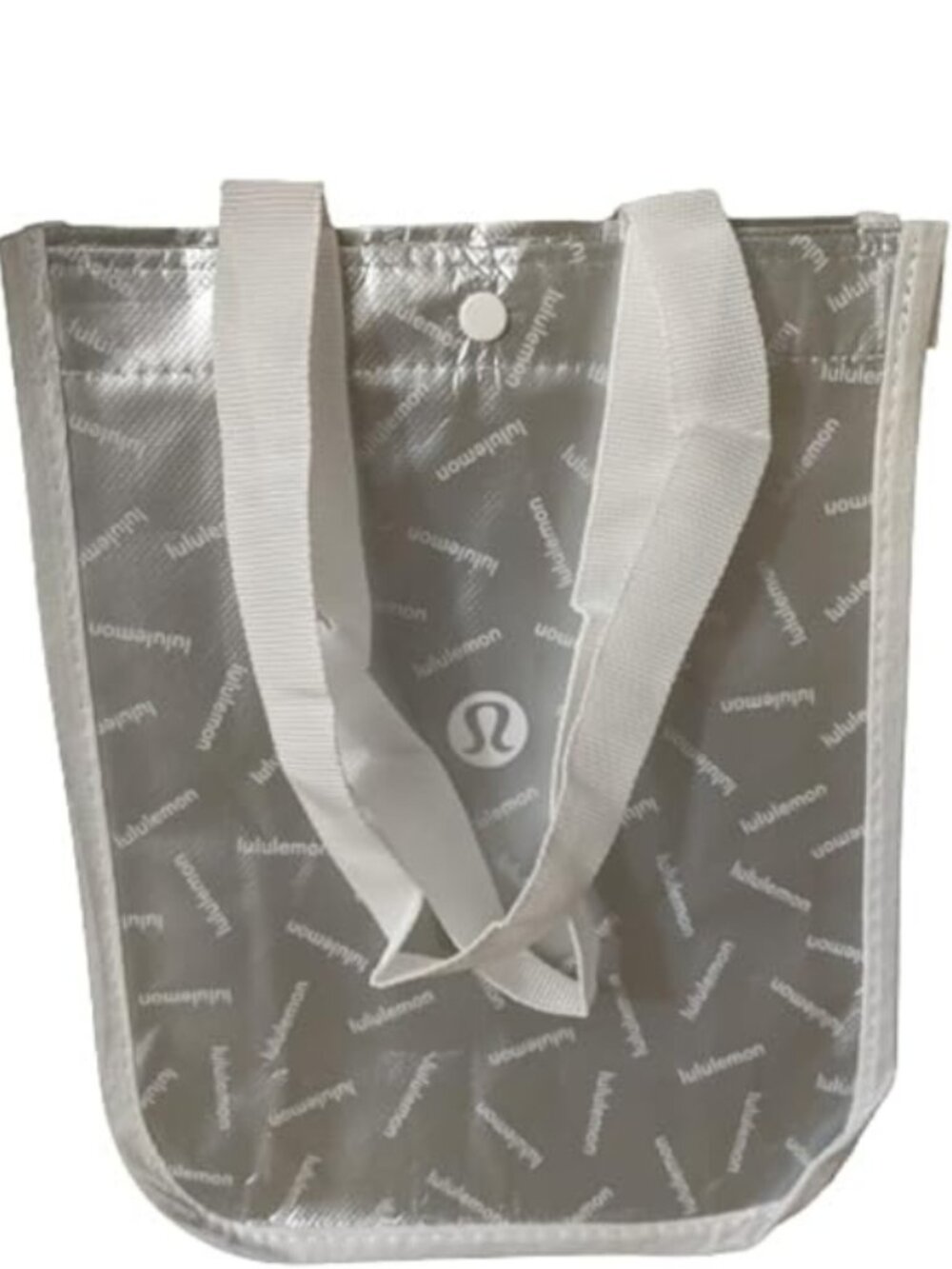 Lululemon Small Reusable Tote Carryall Gym Bag (White/Silver)